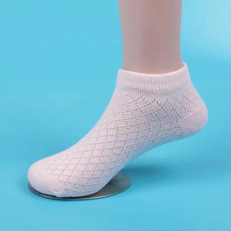 纯手缝无骨春夏儿童薄款网眼透气船袜宝宝男女童全棉网格超短袜子