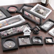 Wen play transparent e film jewelry rack vacuum anti-oxidation props high-grade small string jewelry sealed box black