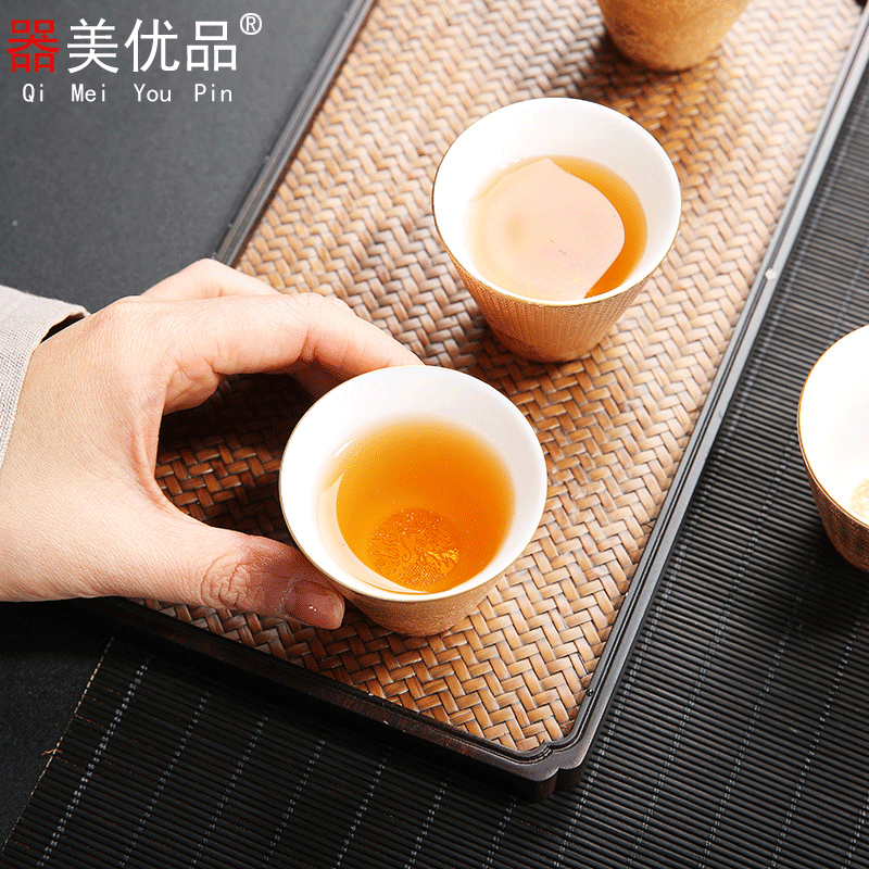 Implement the superior ceramic cups single sample tea cup and cup master cup item white porcelain tea set to restore ancient ways of office home