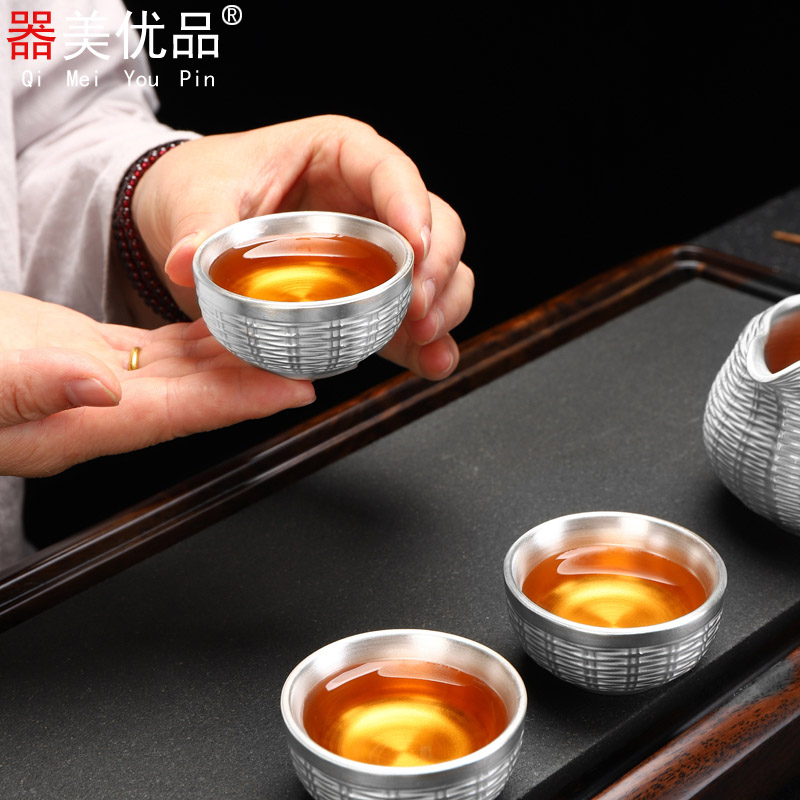 Implement the best tea with coppering. As silver tea set ceramic household European kung fu tea set bamboo has tureen of a complete set of tea cups