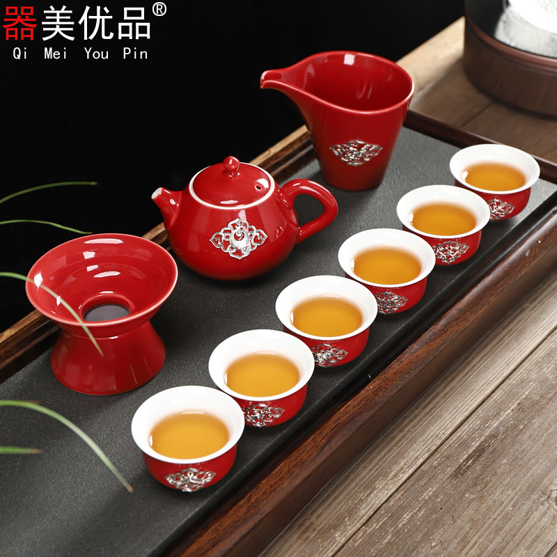 Is the best tea with ceramic kung fu tea set with silver tea set tea gift of a complete set of tea in the cup