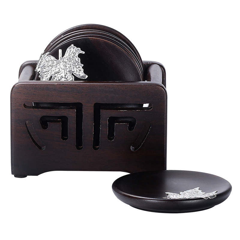 The flute ebony wood tea cup mat cup mat tea kung fu tea saucer insulation creative tea accessories