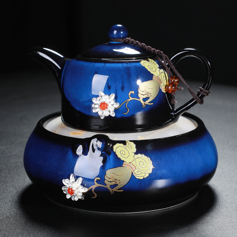 F the who contracted ceramic kung fu tea set the whole household silver dry tea tea tray lid bowl of creative gift box package