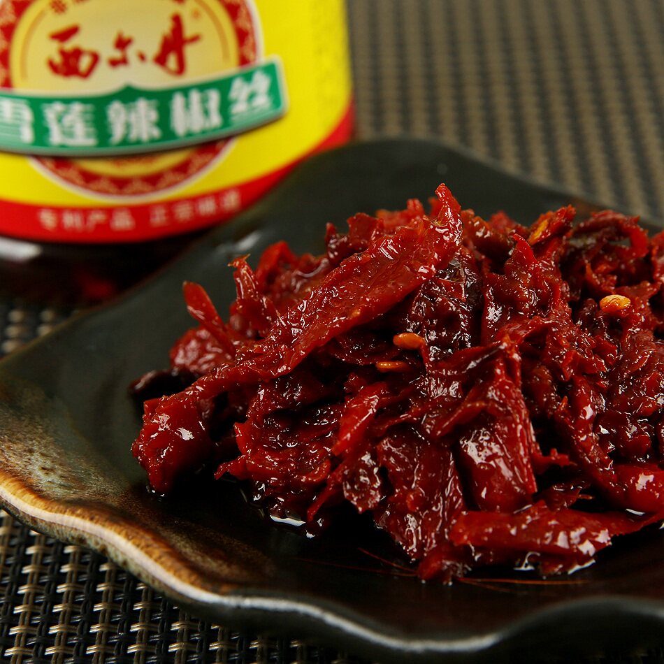 西尔丹雪莲辣椒丝新疆特产清真休闲小菜辣椒酱微辣220g*2瓶包邮