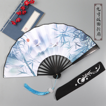 Liu Yu Tongan fan ancient wind folding fan summer student fan wind bifacial retro style silk and bamboo fan Chinese wind