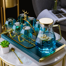Modern light extravagant water glass suit water kettle drinking water mug cup living-room waiting for guest European-style high-end gift box wedding