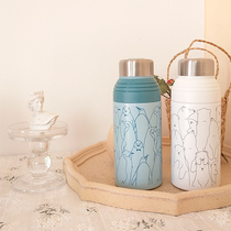 Korean version of straw thermos cup cute creative cute water cup simple fresh Mori girl student Cup personality trend