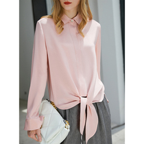 riz pink shirt womens professional shirt 40 mm thick 2020 summer Hangzhou heavy silk suit inner match