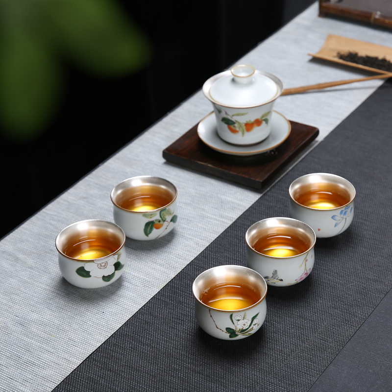 Ru up market metrix who cup checking ceramic coppering. As the silver cup silver kung fu tea set sample tea cup single cups of tea cups