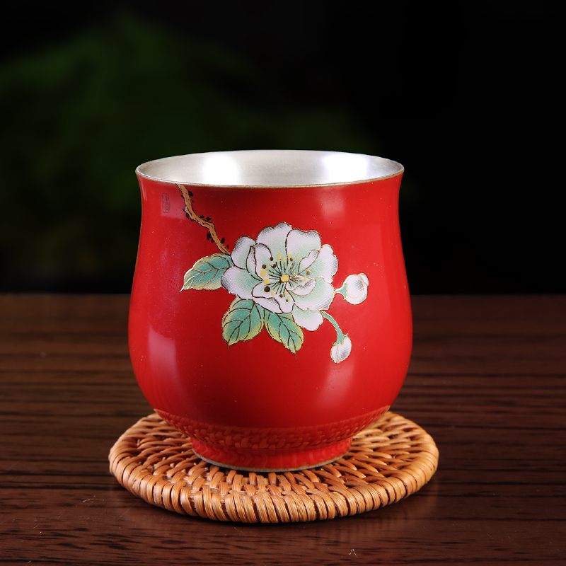 Jingdezhen silver cup silver kung fu tea tea master cup single cup large sample tea cup tea cup customization