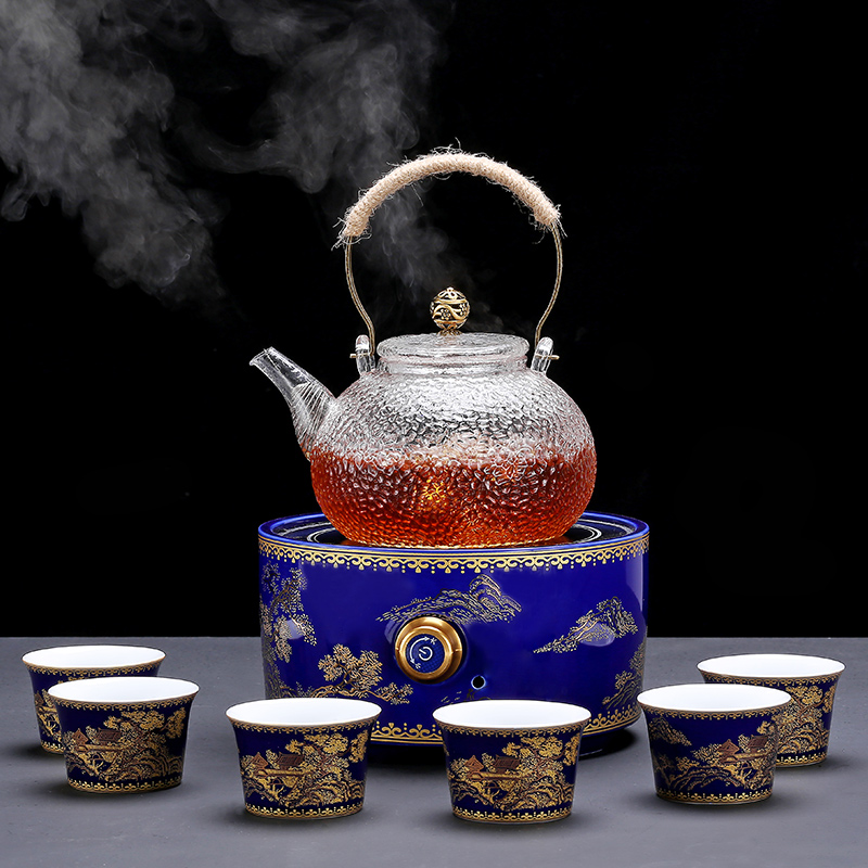 The Mini electric TaoLu boiled tea, small household electric tea stove boiling tea stove glass tea set enamel color TV TaoLu