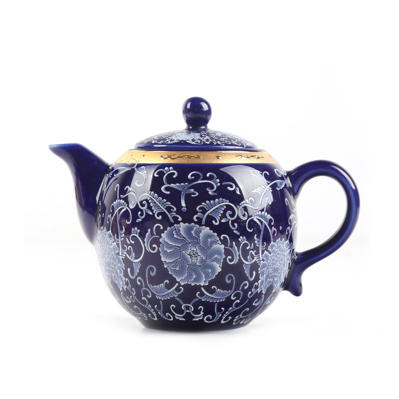 Jingdezhen colored enamel see kung fu tea set ceramic teapot household pure manual single pot teapot little teapot