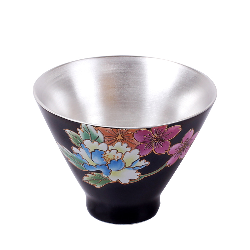 Ceramic silver cup 999 sterling silver master cup kung fu tea tea set manually coppering. As silver sample tea cup, hat to a cup of thin body