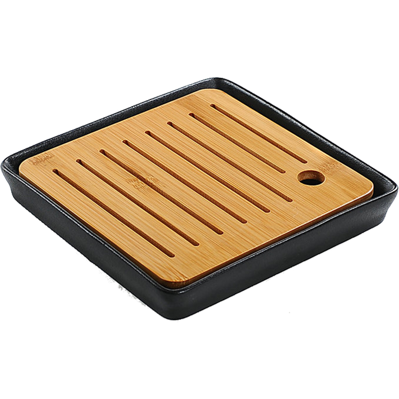 Japanese dry tea tray household small tea table bamboo kung fu tea set storage miniature ceramic tea tray is contracted