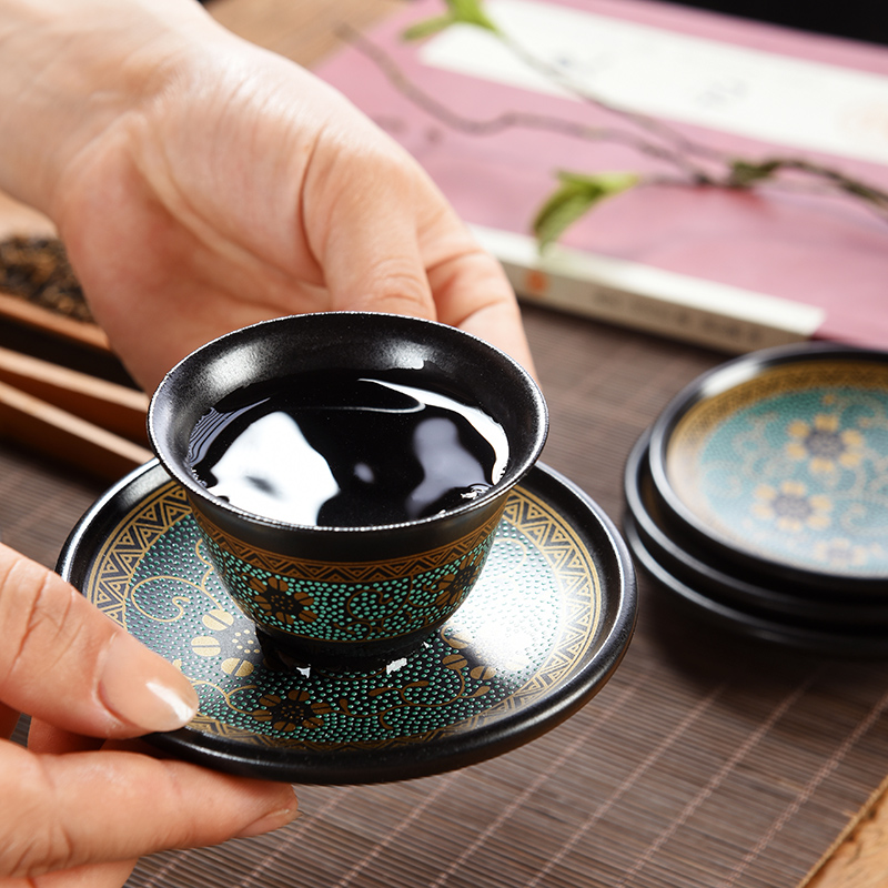 Creative tea taking combination kung fu tea set the cup pad accessories cup holder, ceramic insulation pad tea cup mat zen