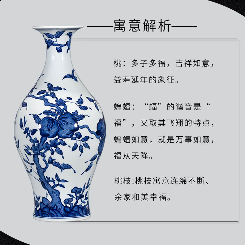 Jingdezhen blue and white porcelain hand - made vases furnishing articles of Chinese ceramics archaize sitting room flower arrangement home wine accessories