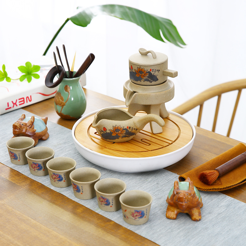 Ceramic teapot millstones semi - automatic tea sets tea tray was violet arenaceous kung fu tea set fortunes lazy people make tea