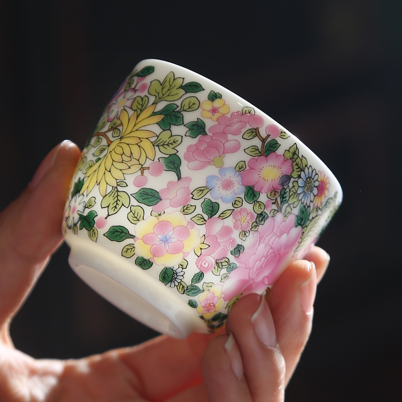 Dehua suet jade white jade porcelain cup sample tea cup masters cup ceramic kung fu tea by hand carving gifts cups