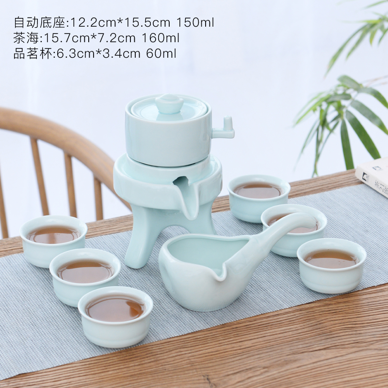 Coarse ceramic tea set home stone mill creative ceramic teapot kung fu tea cup half full automatic lazy people