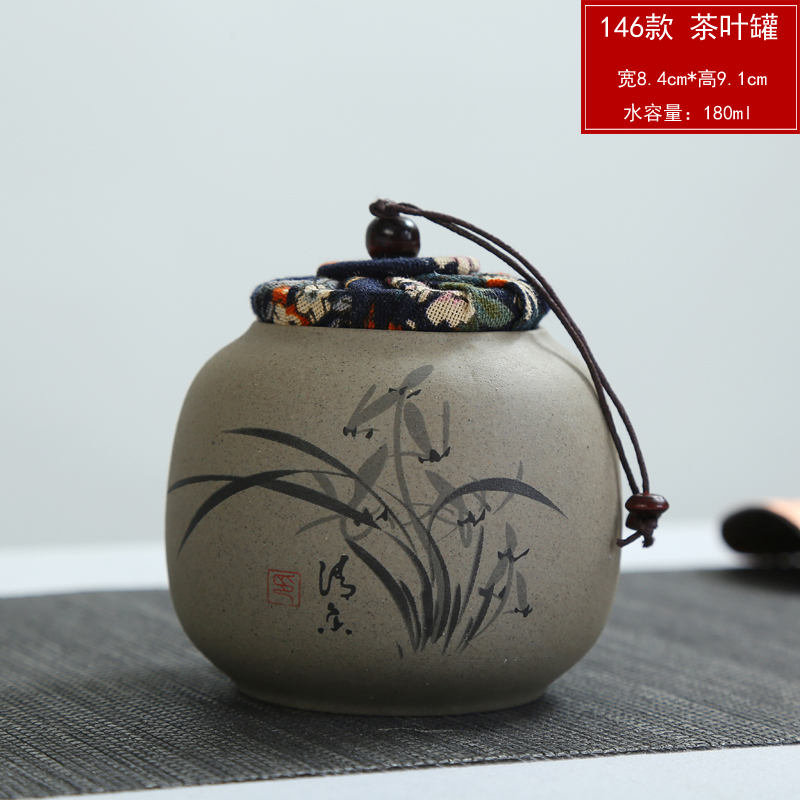 Coarse pottery violet arenaceous caddy fixings size small seal pot pu 'er wake receives storage tanks of household ceramic POTS gift box