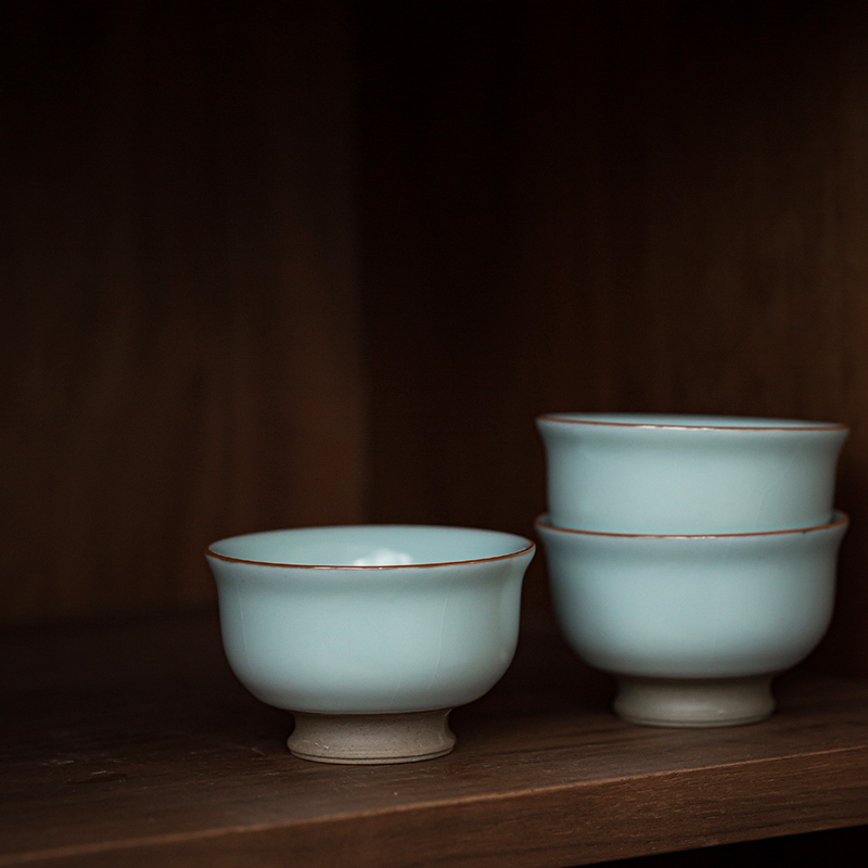 Jingdezhen azure ru up market metrix who cup of pure checking natural ice split large tea cups