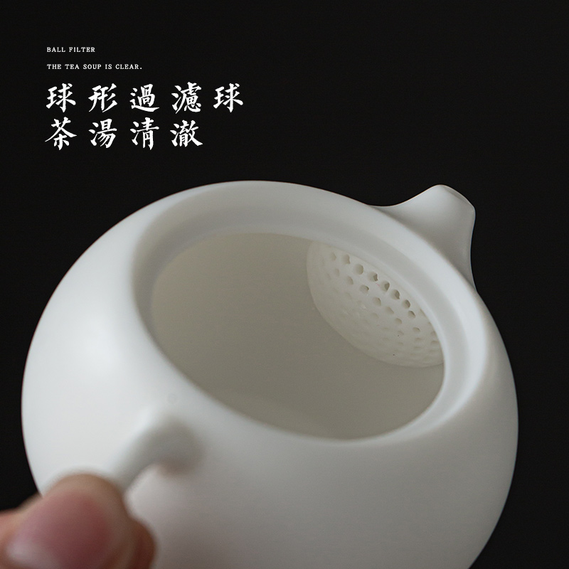 All hand mini suet jade dehua xi shi, a pot of small capacity ore jade porcelain pure manual teapot household utensils