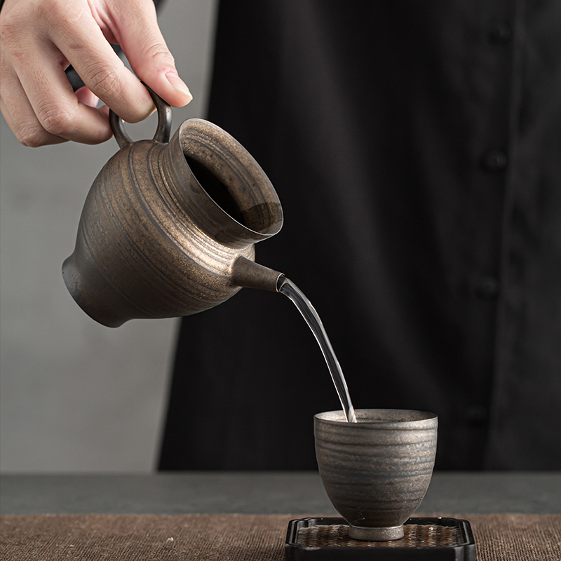 Jingdezhen zen gold glaze checking ceramic thin foetus justice cup and a cup of tea sea kung fu tea tea set points