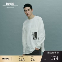 initial autumn and winter film printing top pattern long-sleeved bottoming loose and comfortable T-shirt Mens clothing