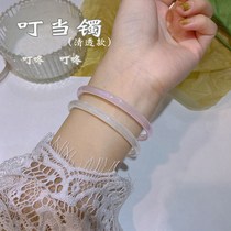 Step one loud bracelet glass imitation jade fine strips bracelet pink glass Forbidden Walking ring Forbidden Walking with Forbidden Pace