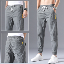 Hong Kong High-end Ice Screen Harleen Pants Men Take Leisure Dry Dry Summer Thin Han Edition