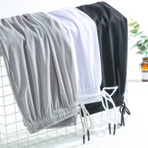 Ice silk shorts mens summer thin wear loose casual sports five-point pants breathable net eyes big pants beach pants