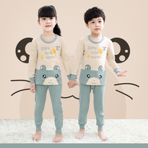 Childrens underwear set cotton boys autumn clothes warm girls bottoming baby cotton thread pants spring and autumn thin