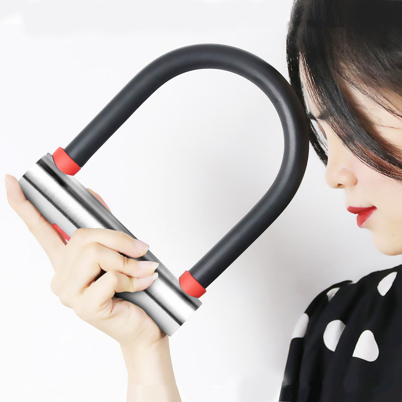 奇人摩托车防盗锁电动车u型锁电瓶车锁自行车u形锁抗液压剪抗暴力