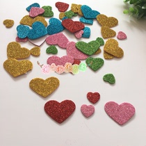 Kindergarten classroom festival blackboard newspaper decoration decoration gold powder paper foam paste Pearl glitter love pattern paste