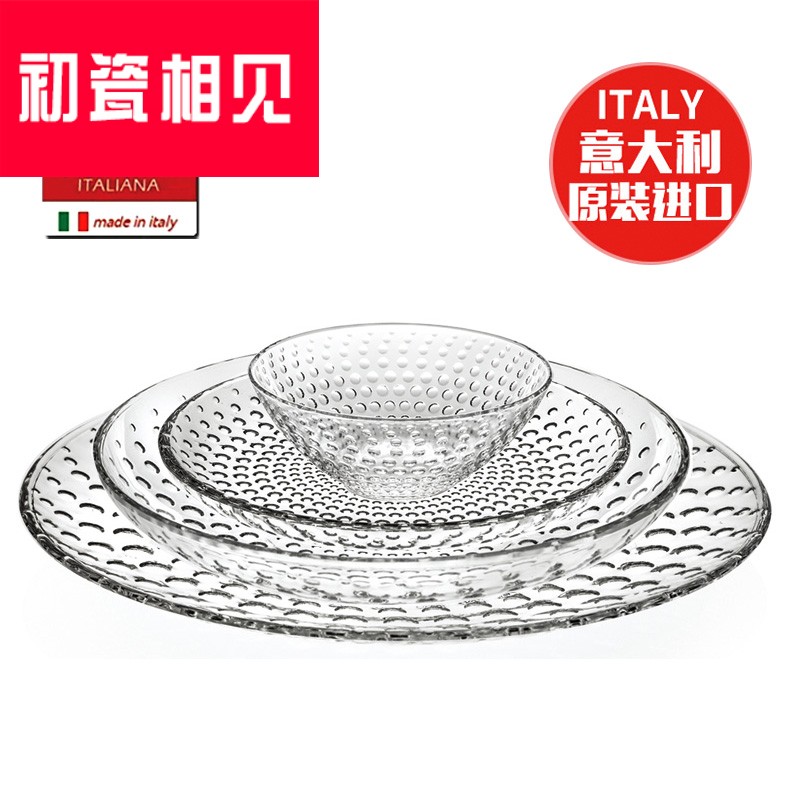 Italy porcelain meet early large fruit bowl crystal glass disc European fruit basin tableware household salad bowl