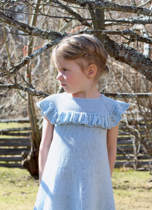 Lena girl ruffle decorative dress text description translation needle knitting illustration non-finished product