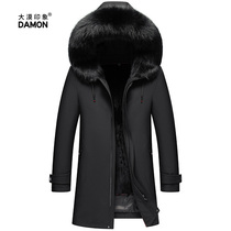 Middle-aged and elderly Parker male father mink Winter long leather fur one fur father jacket