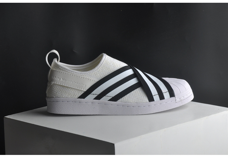 adidas superstar slip on x white mountaineering 白灰双色 情侣款