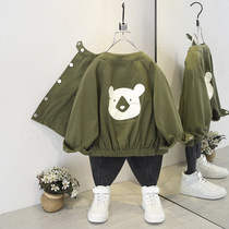 Boys' jacket autumn outfit 2022 new children's jacket top baby open shirt autumn children spring and autumn boy tide