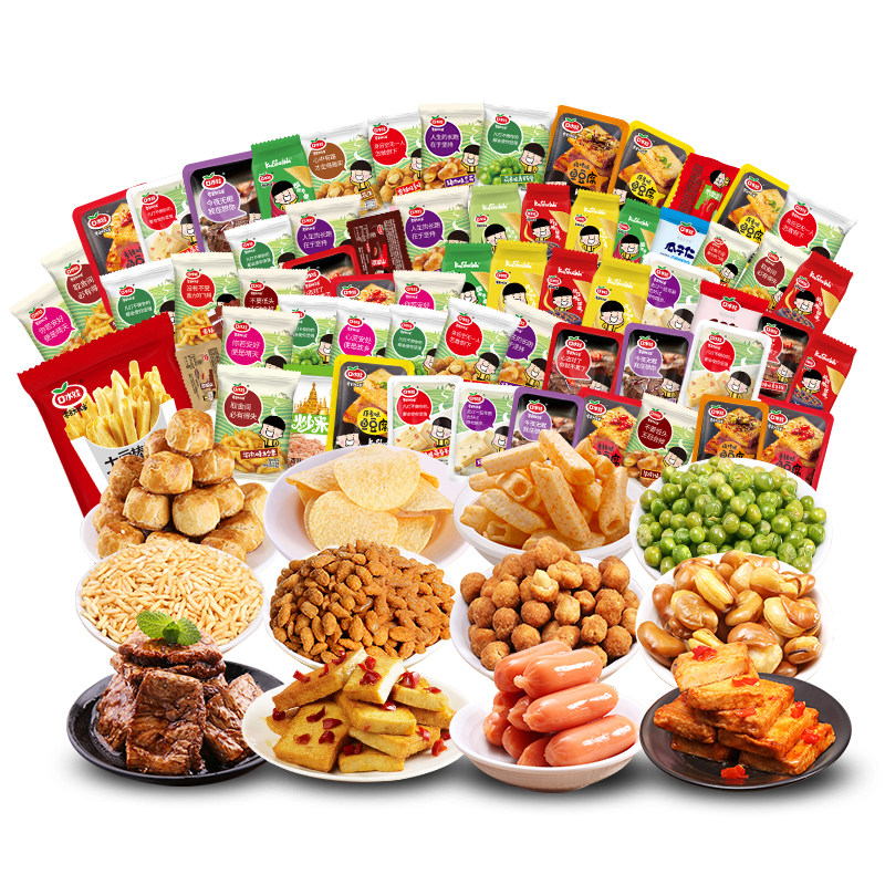 口水娃零食大礼包超大一箱整箱混装小吃男女生宿舍休闲食品组合