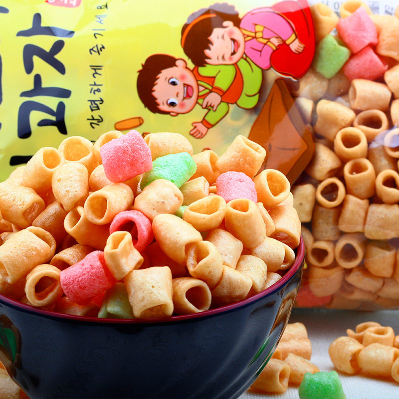 韩国进口韩式爆米花怡情牌空心爆米花小麦通心脆膨化食品电影伴侣