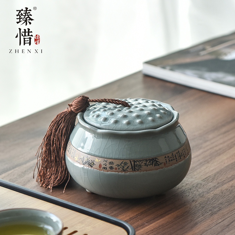 Become precious little household ceramic tea pot on elder brother up with portable sealed tank size tea tea box