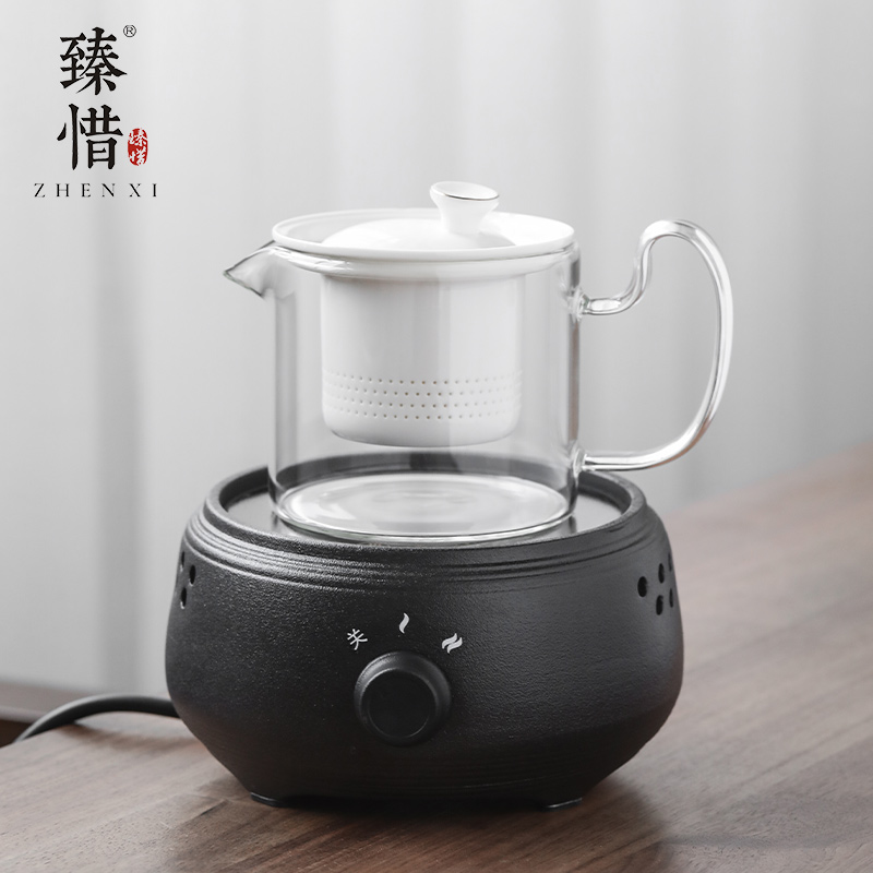 Become precious little electric TaoLu boiled tea, small home.mute steamed tea stove glass ceramic kettle kung fu tea set