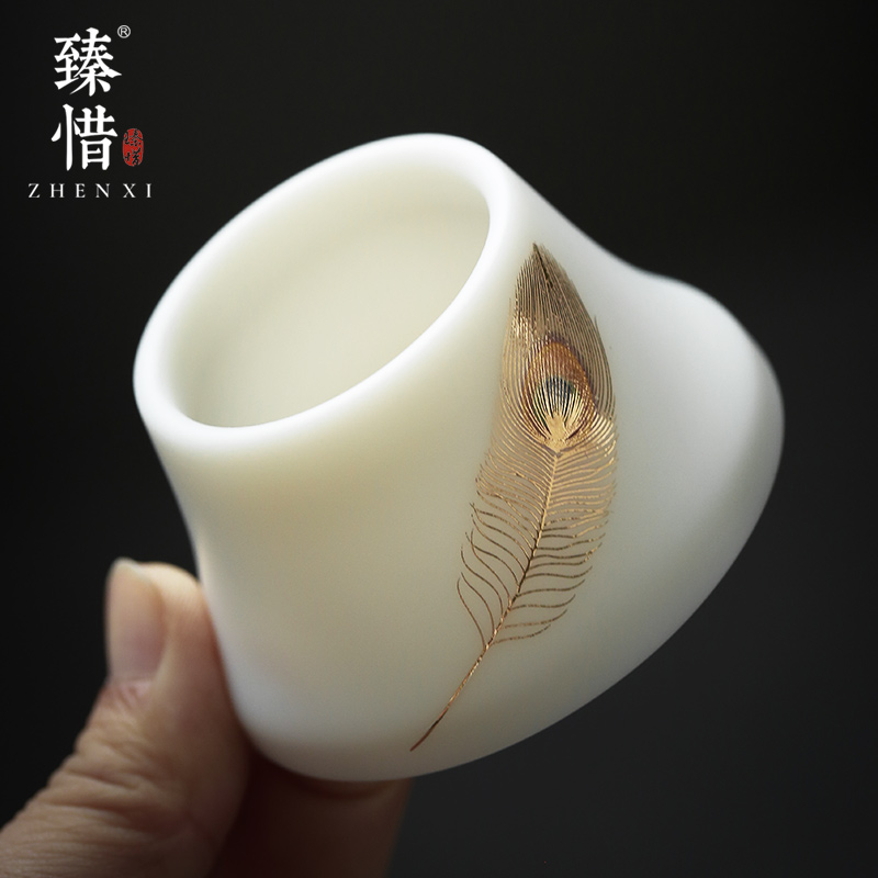 Become precious little tea suet jade white porcelain tea filtration in changchun, riches and honour all ceramic tea strainer kung fu tea accessories