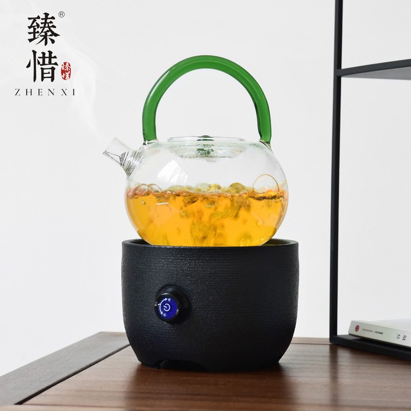 Become precious little glass curing boiled tea steamer ceramic electric boiling water pot TaoLu kung fu tea set household contracted