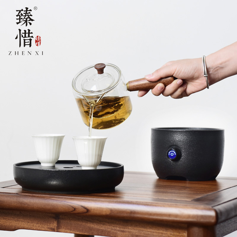 Become precious little lateral boil heat resistant glass teapot tea TaoLu kung fu tea set home steamed tea machine