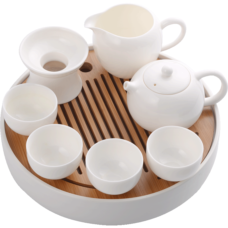 "Cherish high white porcelain modern portable bag kung fu tea set household contracted Japanese small mini package