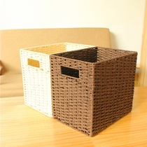 Simple straw storage basket without cover woven storage box clothes clothing finishing storage box coffee table storage box