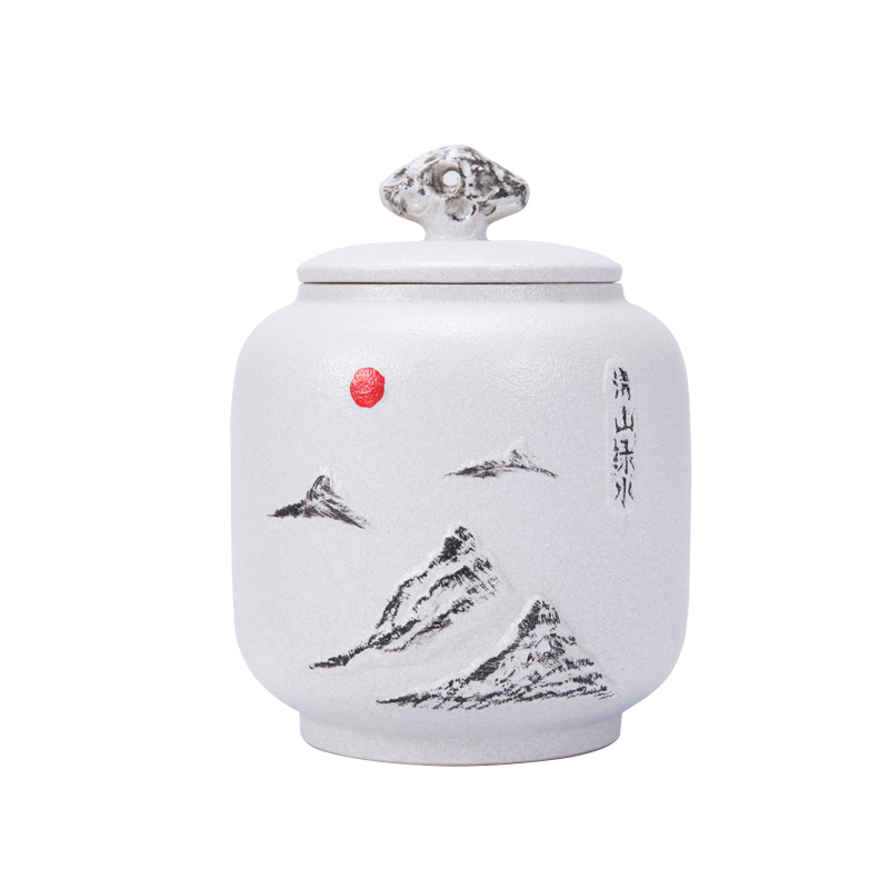 The ceramic tea canister creative move fashion storage tank is sealed container The loaded tea gift boxes red green tea and tea urn