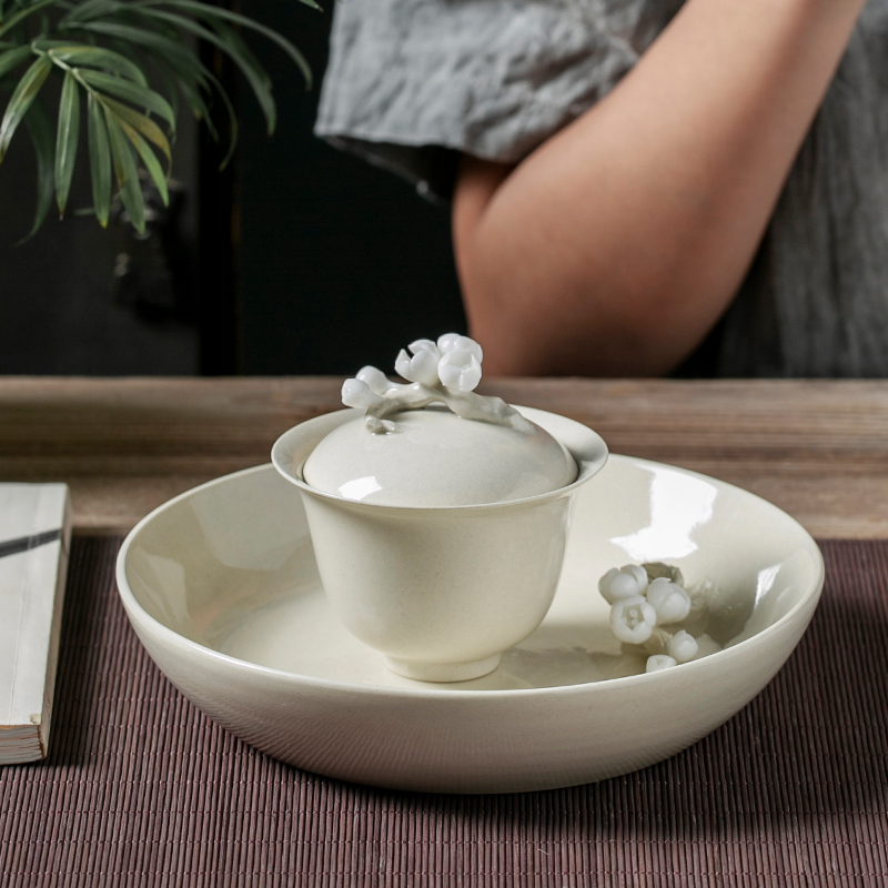 The Self - "appropriate content of jingdezhen plant ash sample tea cup tea cups carving kung fu tea cups Japanese contracted